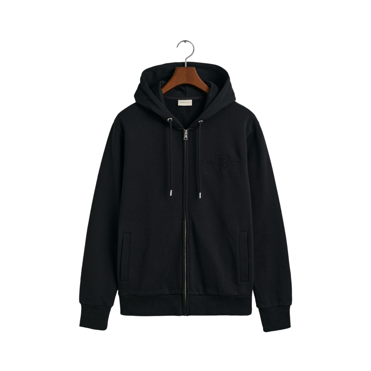 TONAL ARCHIVE SHIELD ZIP HOODIE - Black