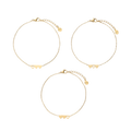 Bracelet Set 3 Hearts - Gold