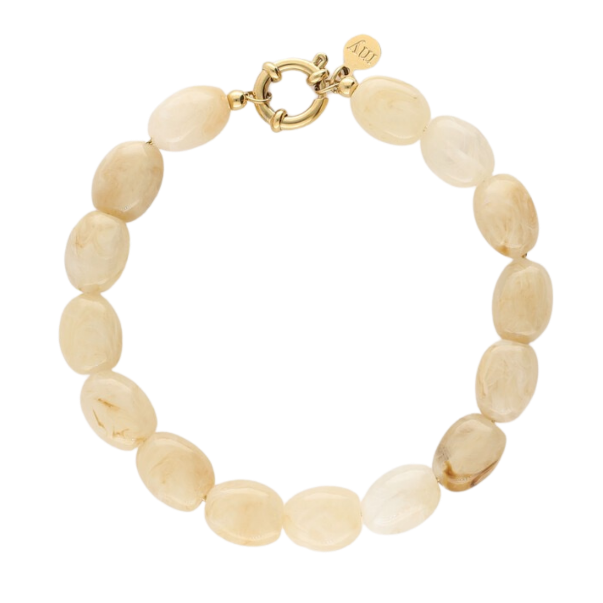 Bracelet Beads Beige - Gold