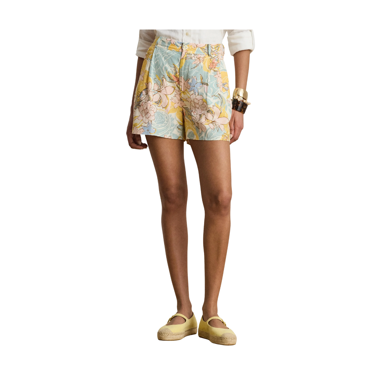 Woven Shorts - Cream/Blue Multi