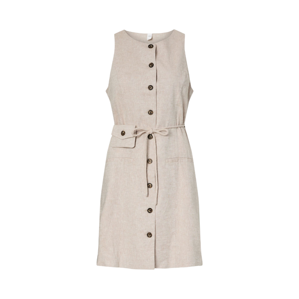 YASUsuma Linen Blend Dress - White Pepper