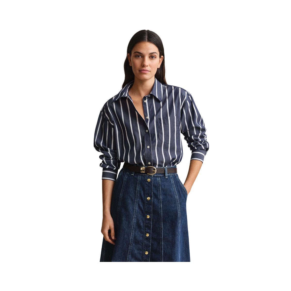 Rel Classic Poplin Stripe Shirt - Evening Blue