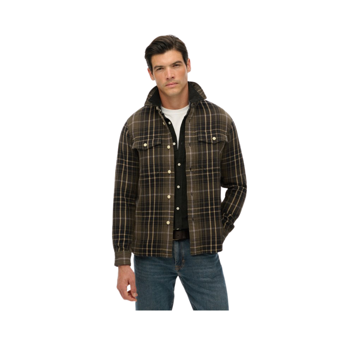 Merchant Heavy Checked Shirt - H7X Homestead Ombre Olive Green