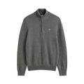 Casual Cotton Halfzip - Dark Grey Melange