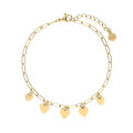 Bracelet chain fine hearts - Gold