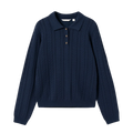 N-Mecca LS Knit Polo - Navy