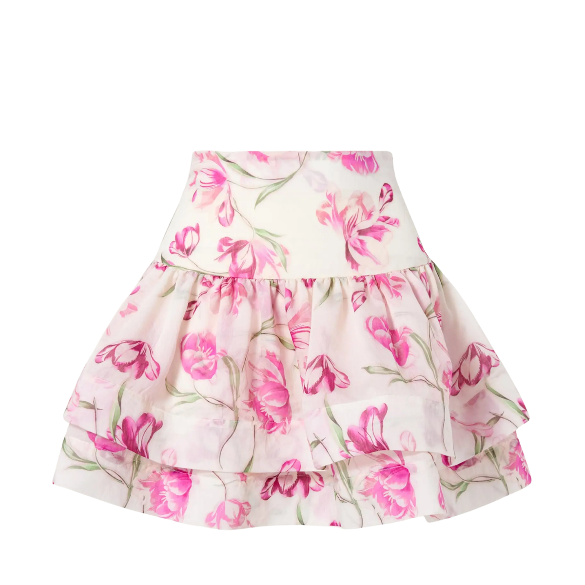 Fantine Ruffled Mini Skirt - Tulip Pink