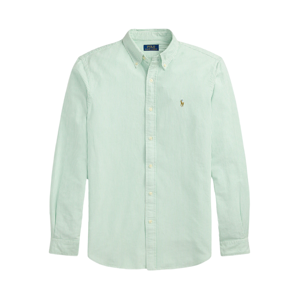 Custom Fit Striped Oxford Shirt - Summer Emerald/White
