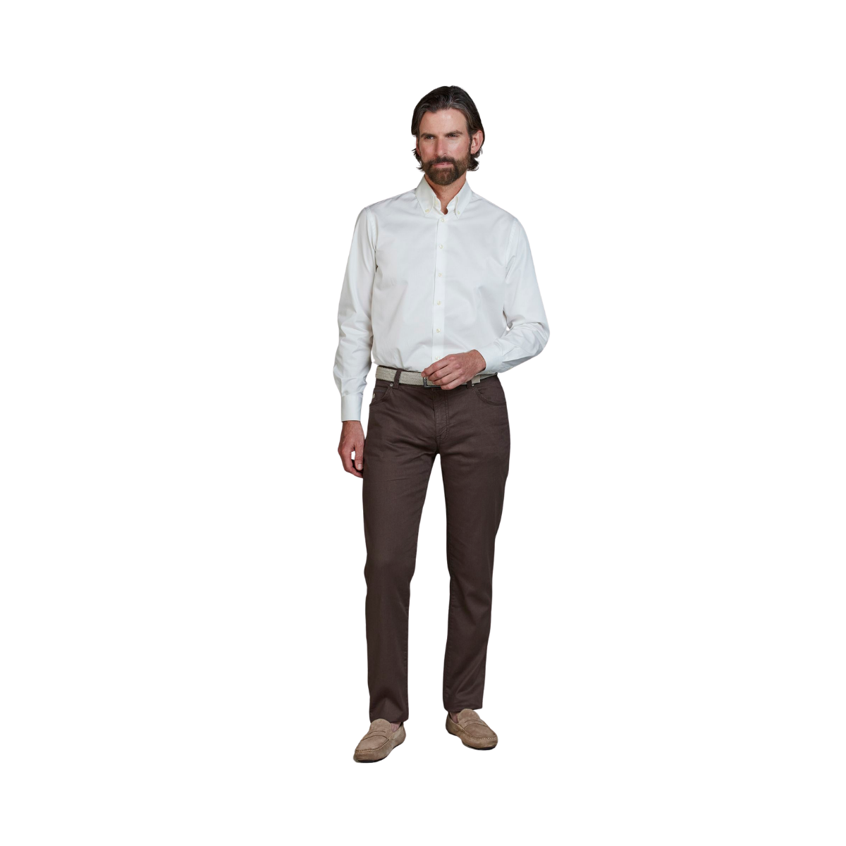 5-Pkt Linen Blend - Dark Brown