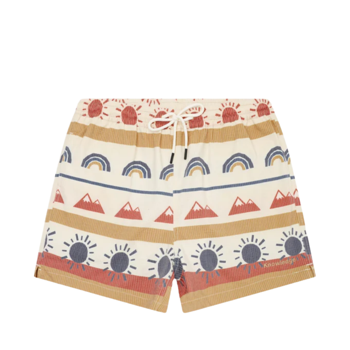Mid-Thigh Icon Seersucker Swimshorts - Multi Color Aop