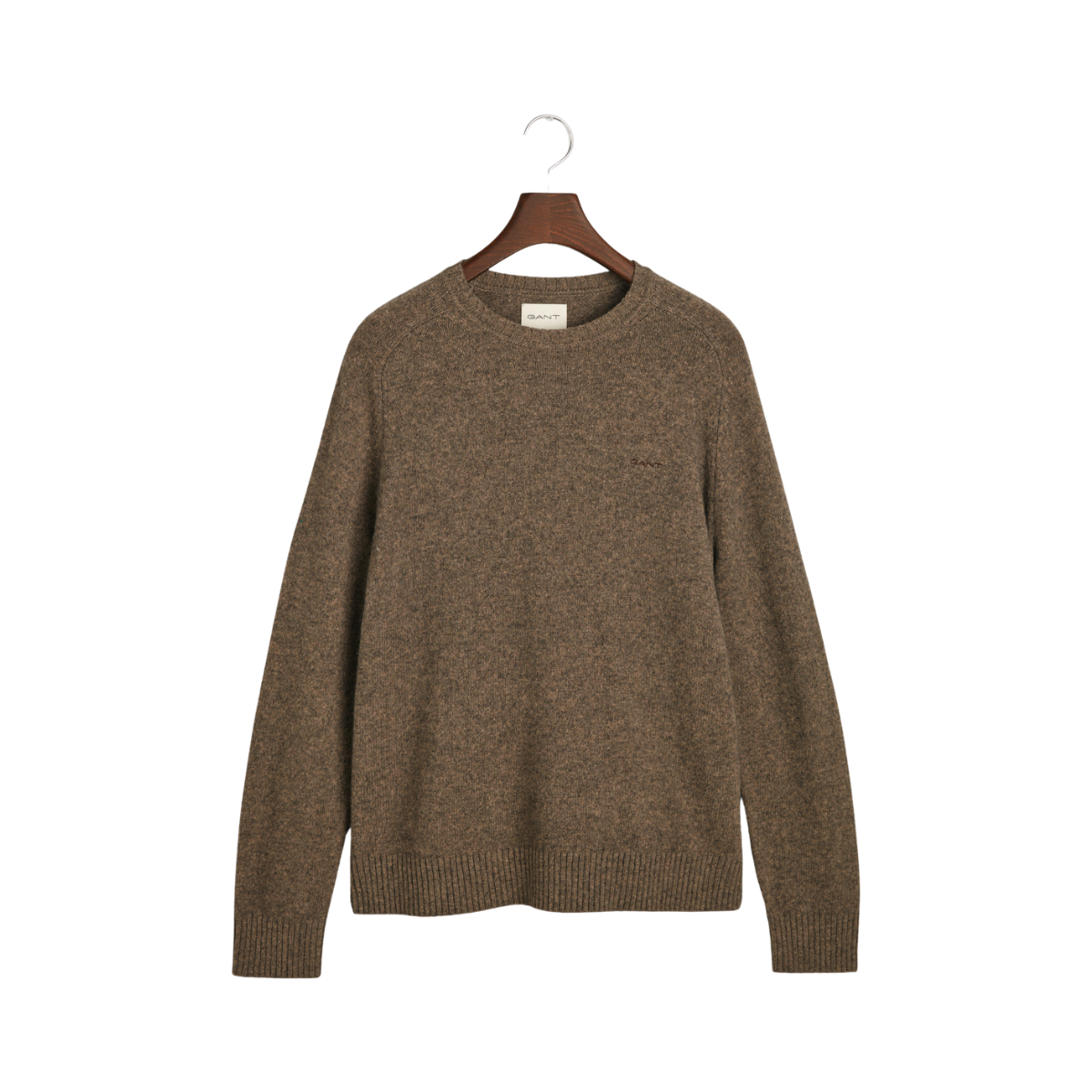 WOOL BLEND C-NECK - Brown