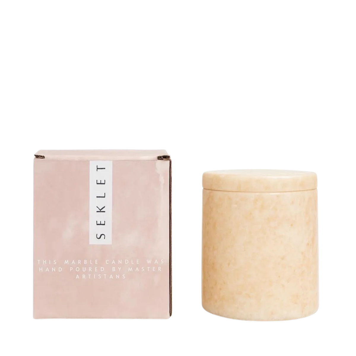 Marble Candle Seklet - Beige