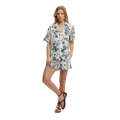 Cotton Printed Beach Short - Jeane Floral Cream