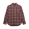 Check Flannel Relaxed Shirt - K1V Bordeaux Red Check