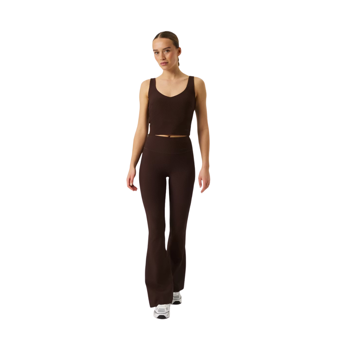 Studio Ribbed Flare Tights Regular - Coffee Bean