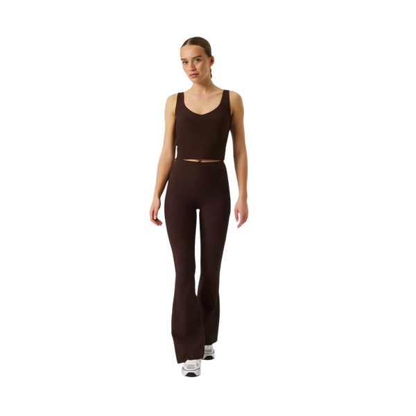Studio Ribbed Flare Tights Regular - Coffee Bean