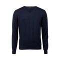 Pullover Knitted V-Neck Merino Wool - Navy