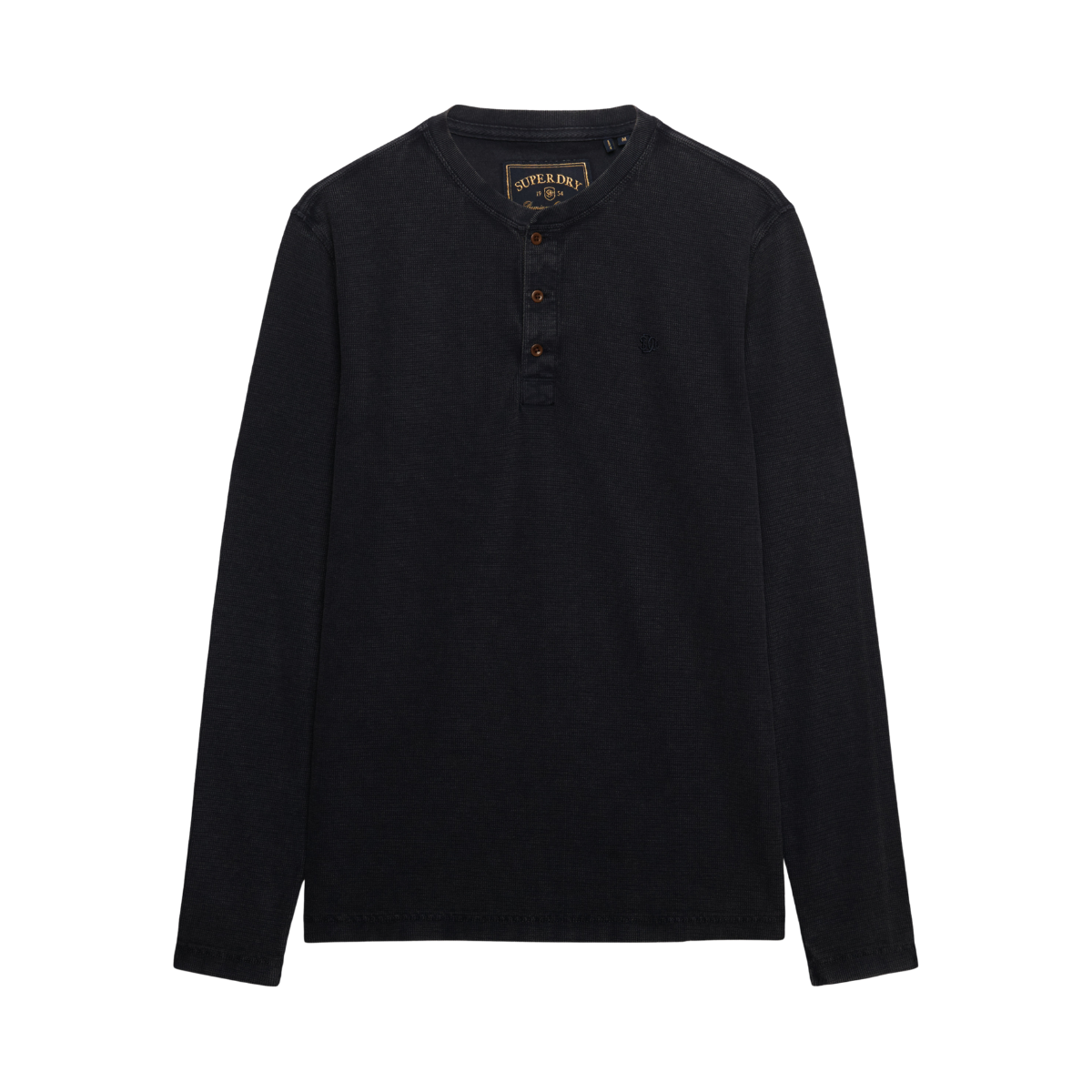 Waffle Long Sleeve Henley Top - French Blue
