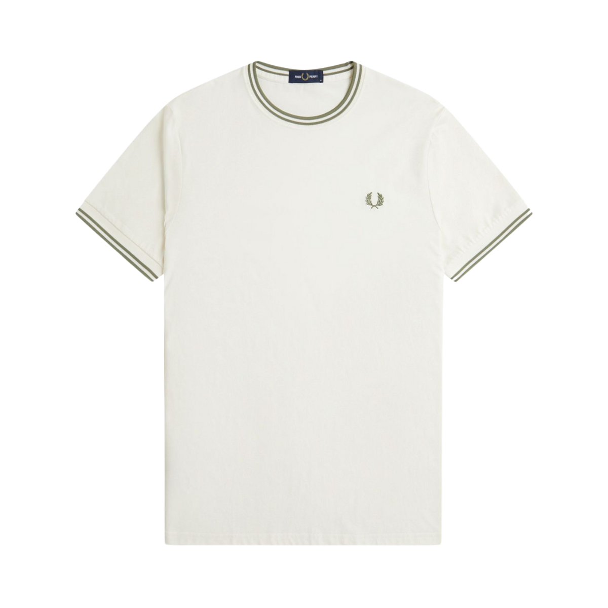 Twin Tipped T-Shirt - Light Ecru/Olive Mint