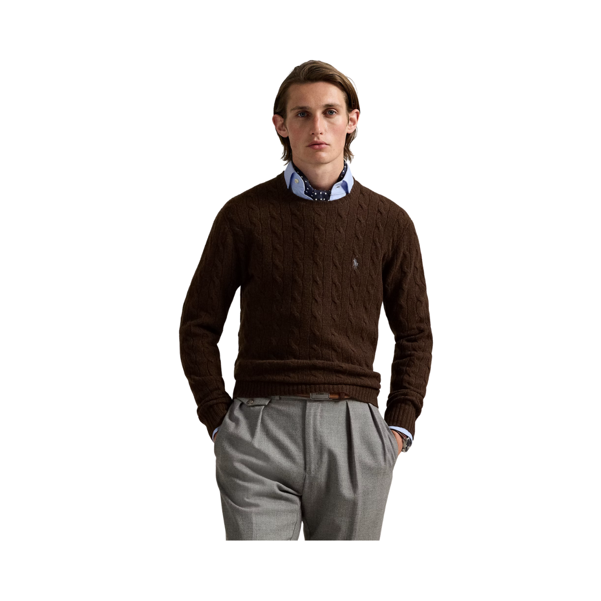 Cable-Knit Wool-Cashmere Sweater - Cacao Brown