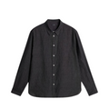 Reg LS Linen Melange Shirt - Black