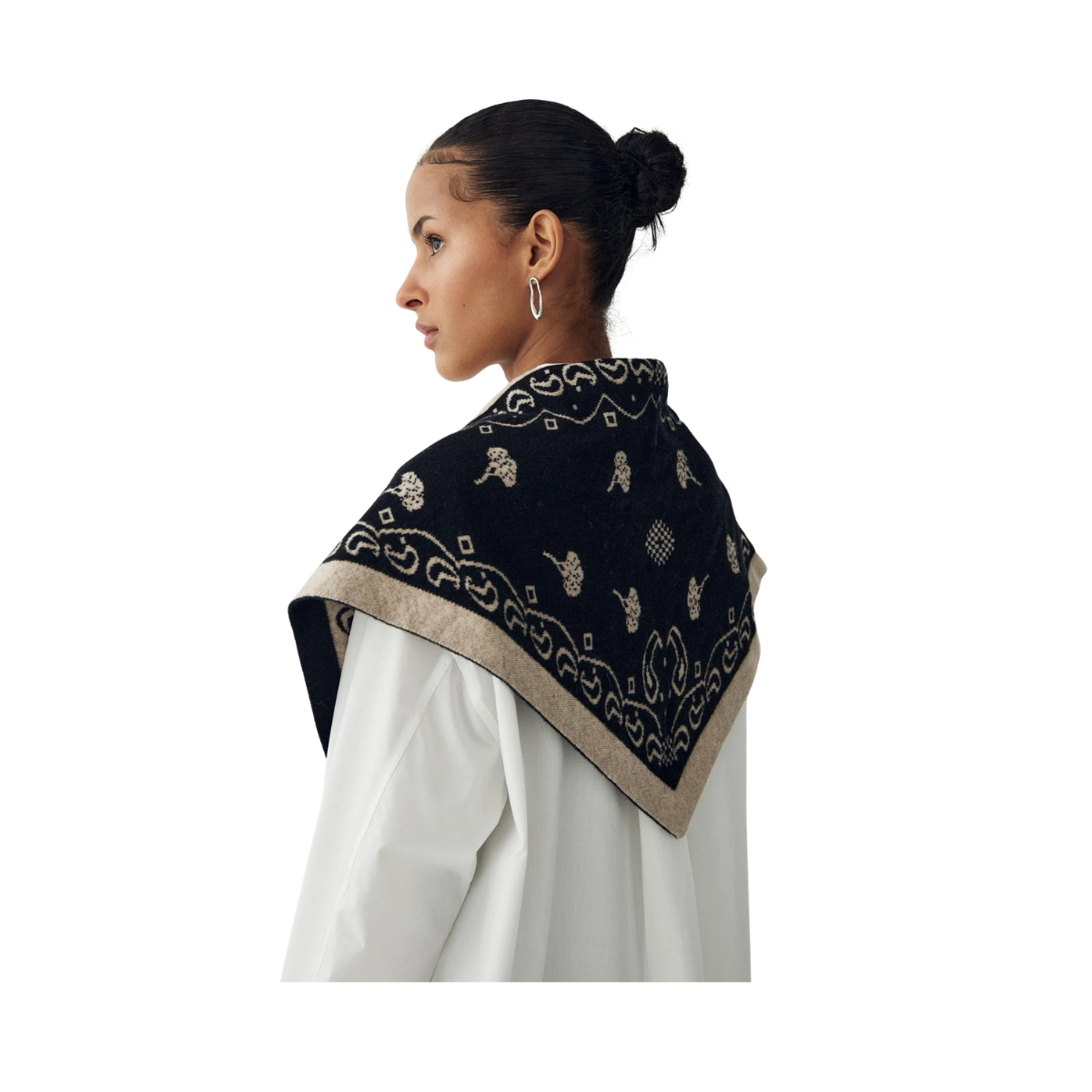 N-Neomi Scarf - Sand Black Mix