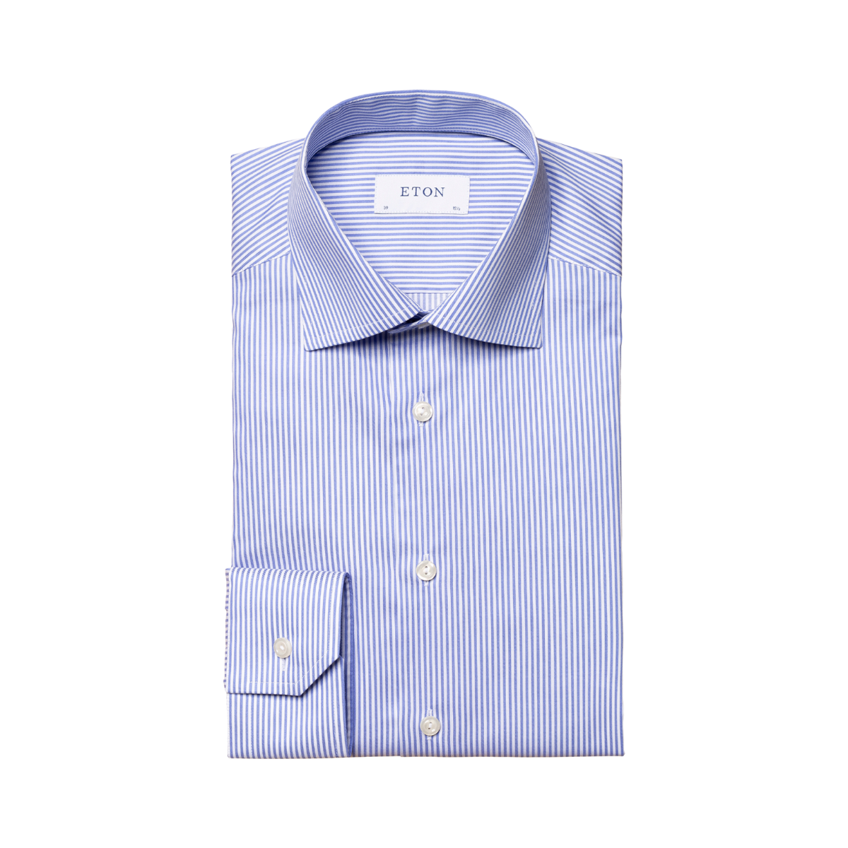 Fine Twill Striped Shirt Cut Away - Blue