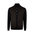 Cardigan Knitted Hybrid Buttoned - Black