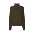 Rib Mock Neck Top - Dark Khaki Green