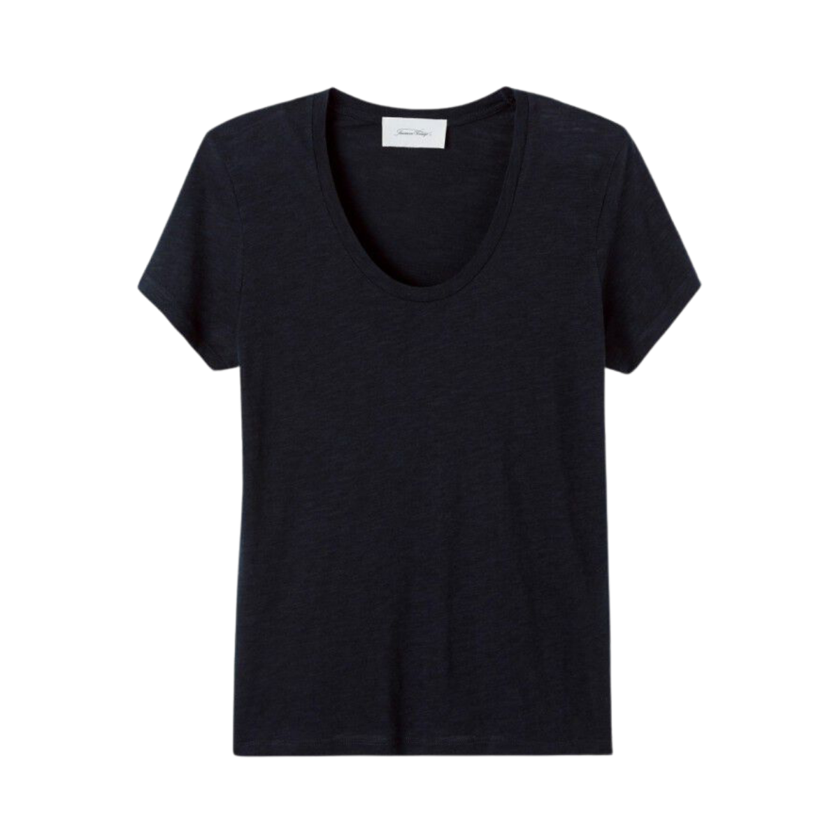 T-Shirt Droit Mc Col U - Noir