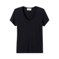 T-Shirt Droit Mc Col U - Noir