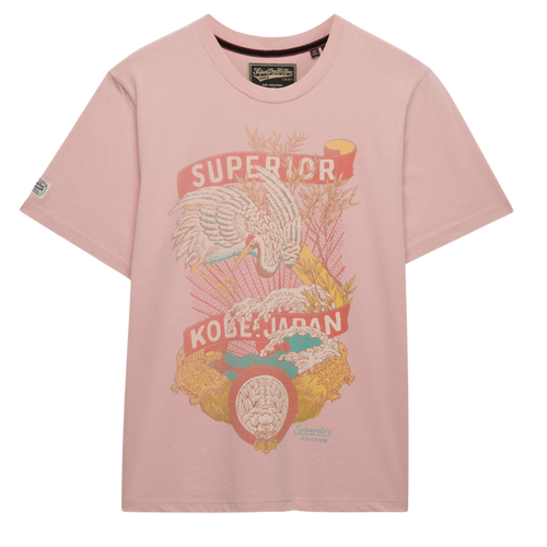 Superdry TOKYO RELAXED TEE - GREY PINK