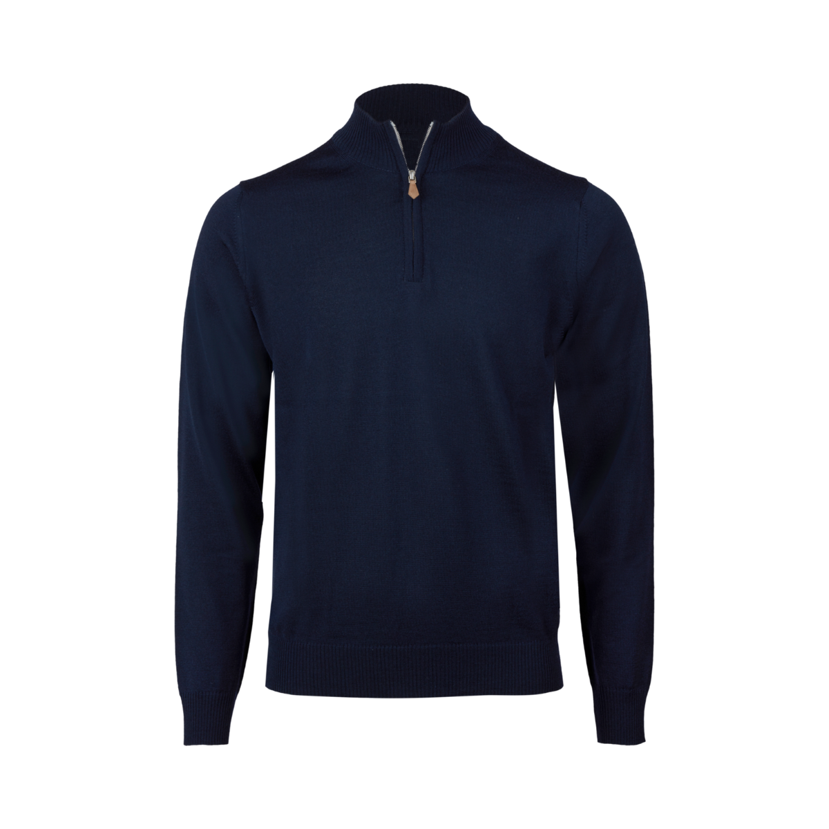 Sweater Knitted Half Zip Merino - Navy