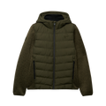 Hooded Storm Knit Hybrid Jkt - Khaki Green Marl