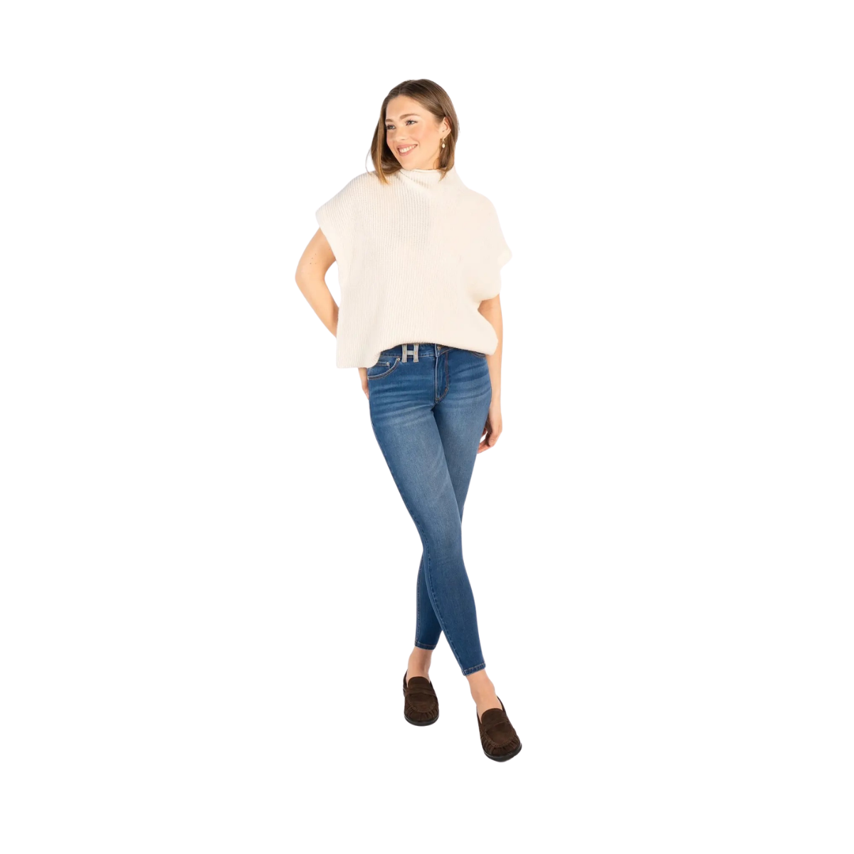 Natalie Skinny Jeans - Medium Wash Blue Denim