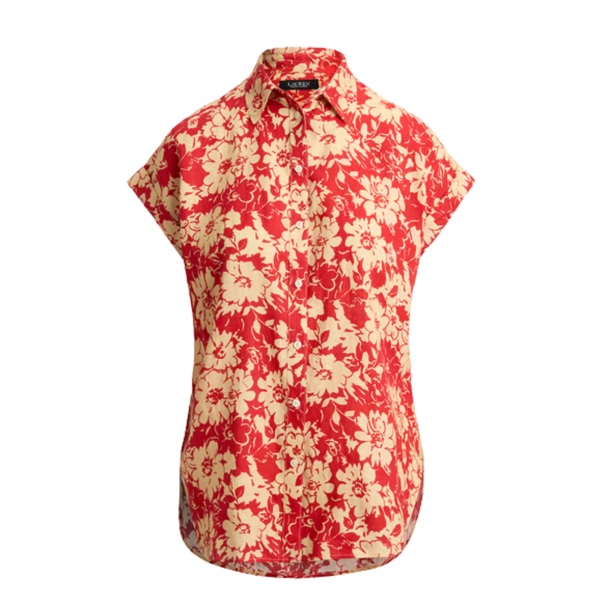 Woven Sport Shirt - Red/Tan