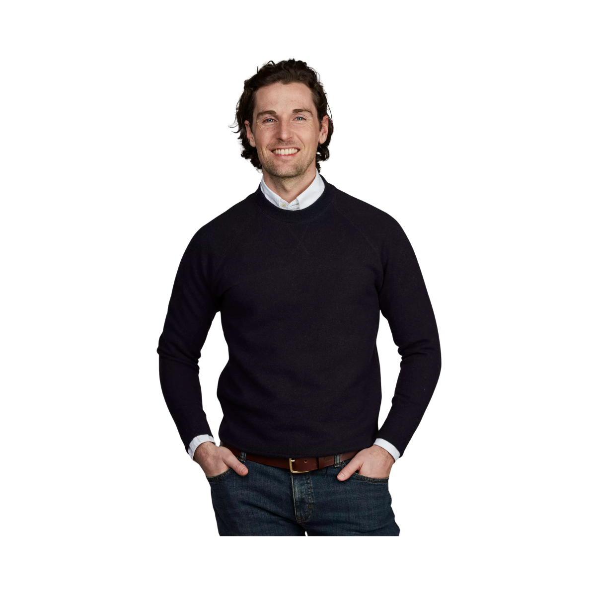 Crew Neck College Sweater - Navy