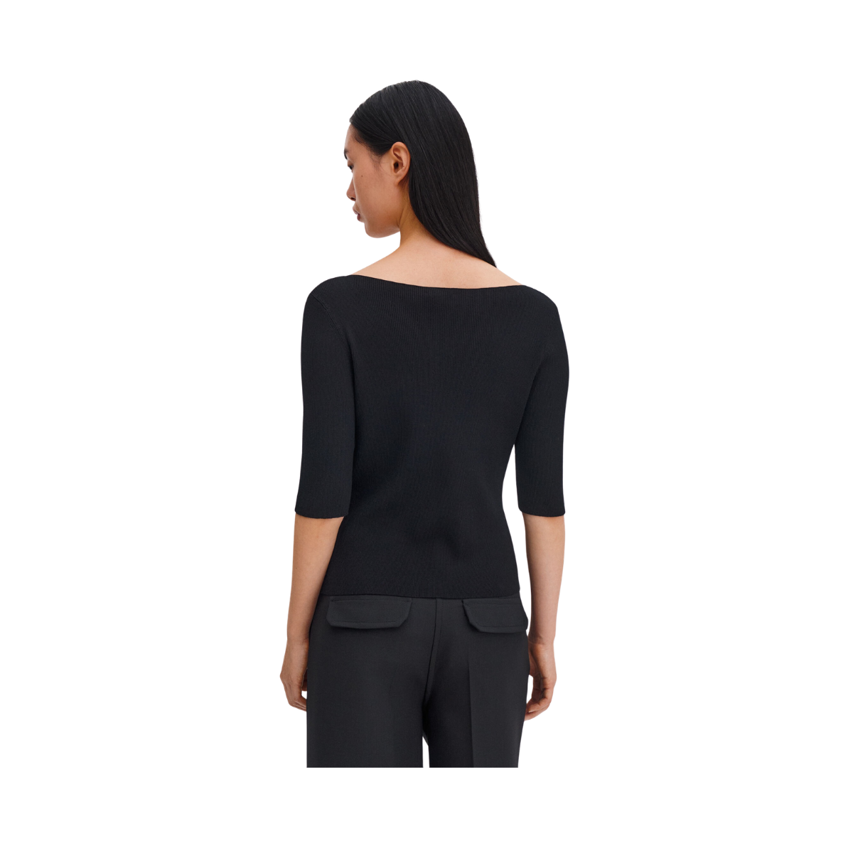 Boatneck Rib Top - Black