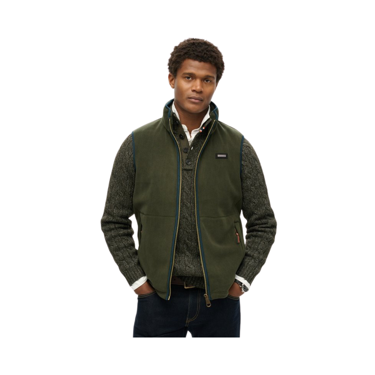 Estate Fleece Gilet - 1KM Surplus Goods Olive Green