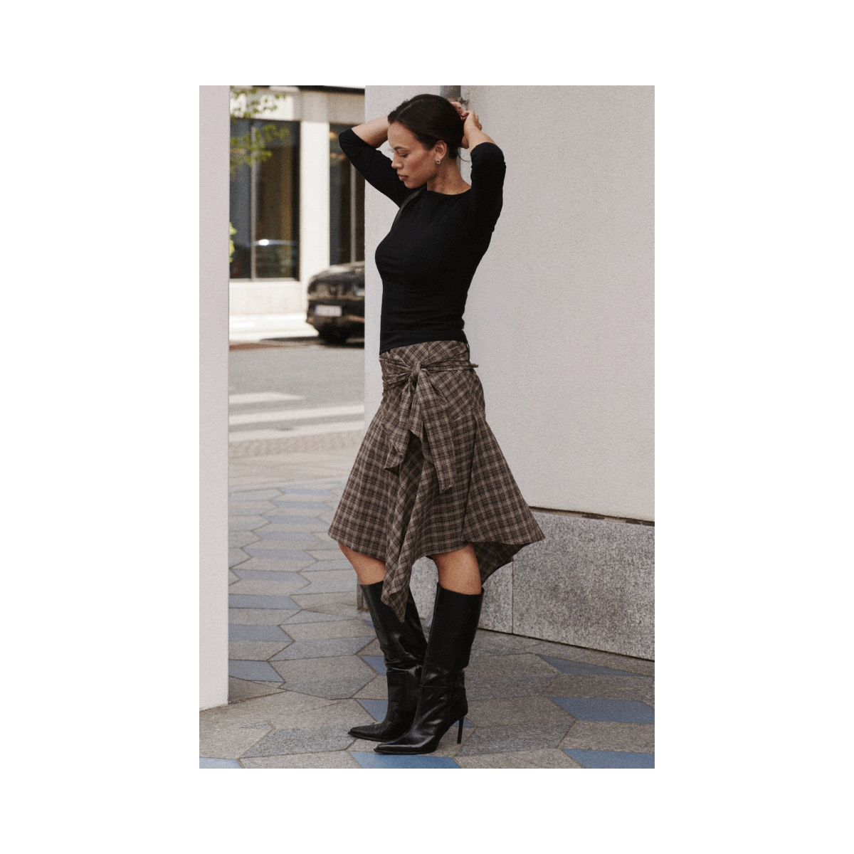 Sabella Check Skirt - Brown Check