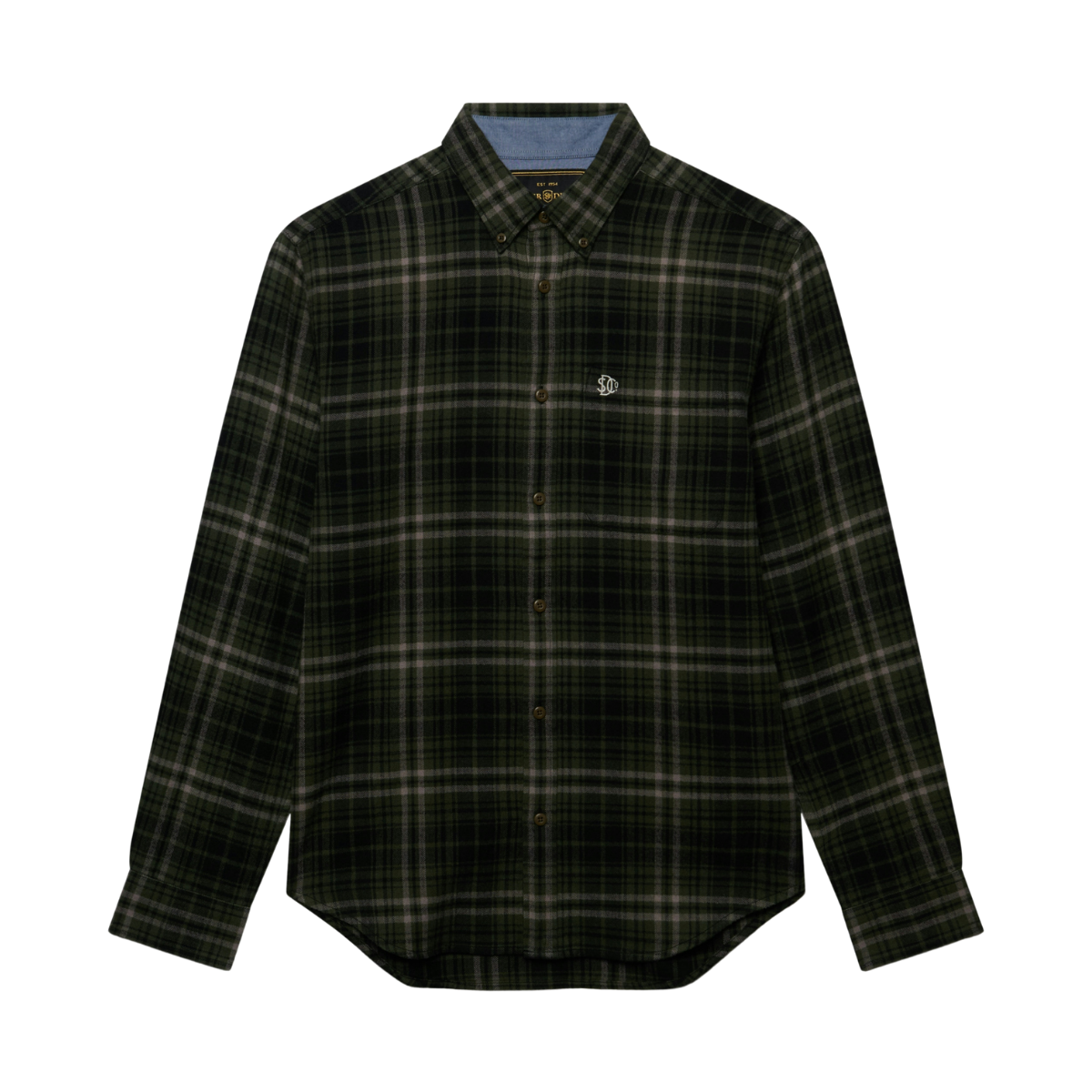 L/S Cotton Lumberjack Shirt - Frontier Check Olive Green