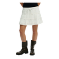 Cheesecloth Tiered Mini Skirt - Off White