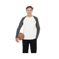 Cropped Varsity LS Tee - Ecru/Anthracite
