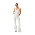 Studio Ribbed Flare Tights Regular - Tofu