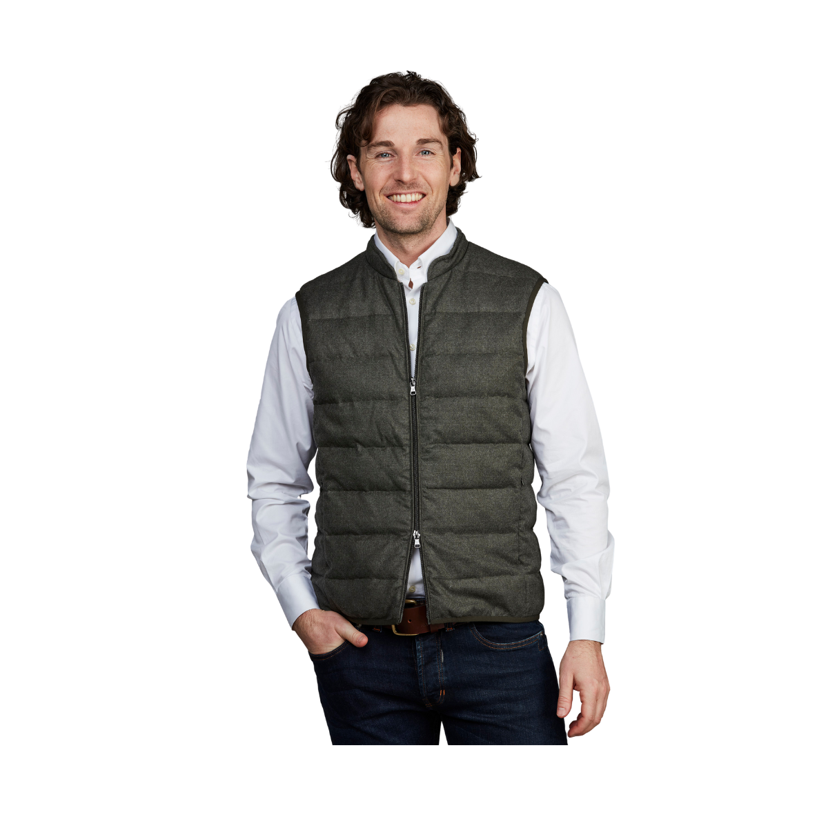 Lt Down Supersonic Wool Vest - Moss Green