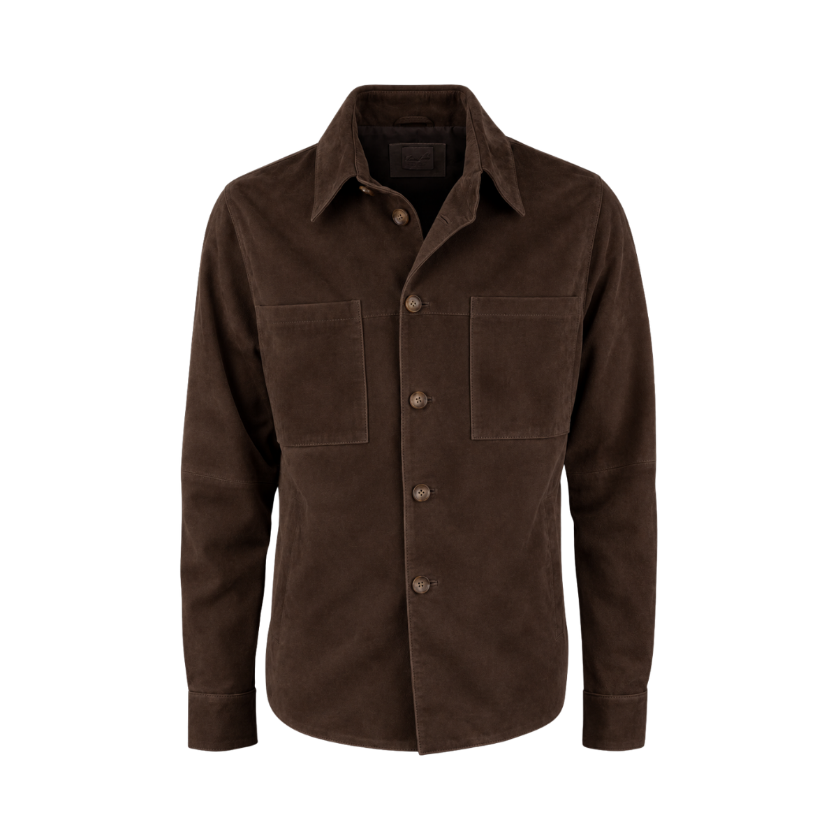 Overshirt Lined Goat Suede - Dark Brown