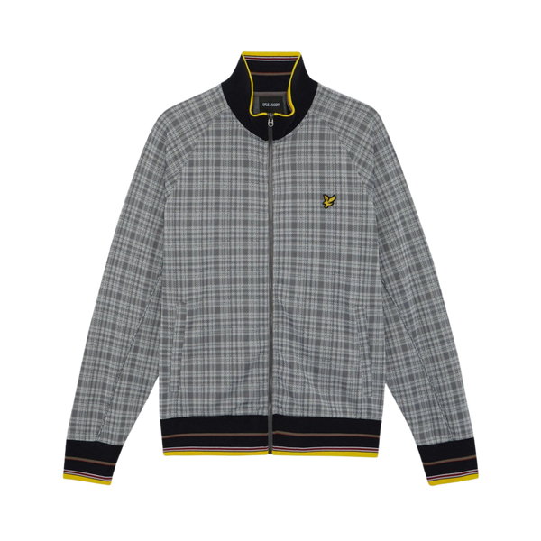Hawick Check Track Jacket - Mid Grey Marl