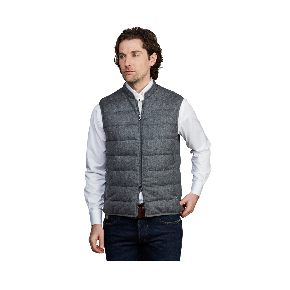 Lt Down Supersonic Wool Vest - Grey