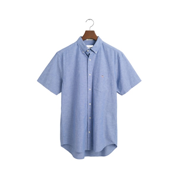 Cotton Linen SS Shirt - Blue