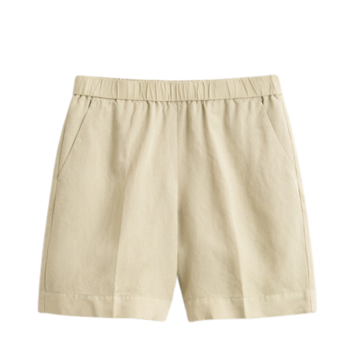 Linen Blend Pull On Shorts - 200 Oat Beige